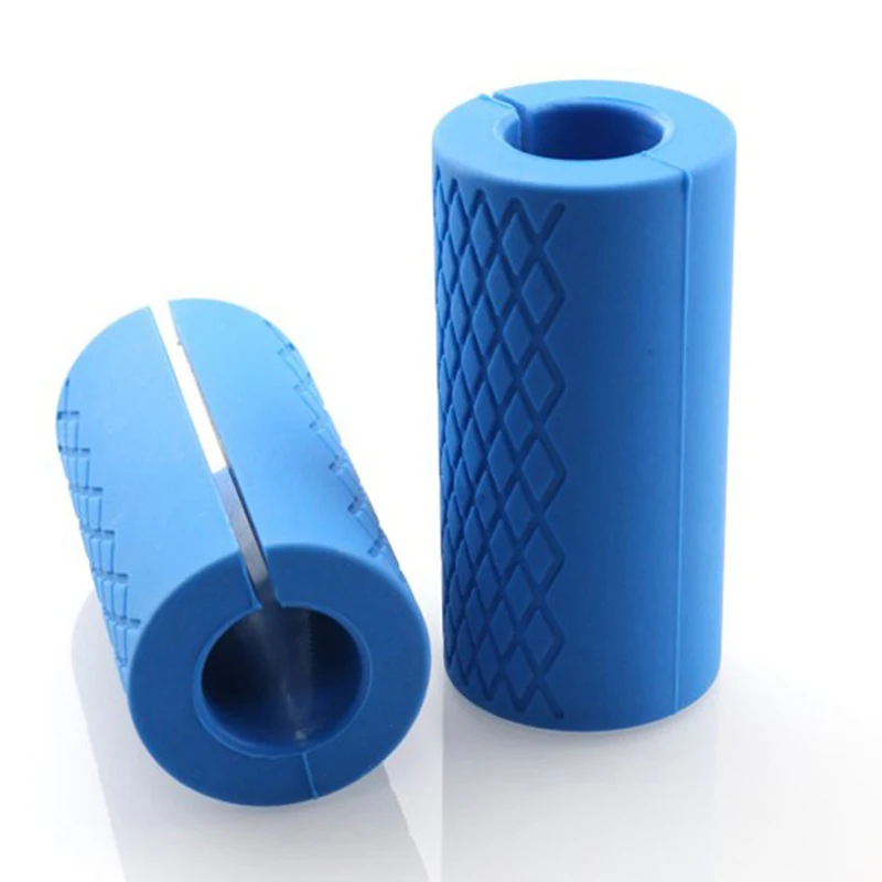 1 زوج الحديد قبضة بار الوسادة مقابض سيليكون المضادة للانزلاق حماية سادة النهائي الذراع منشئ الاثقال الدهون قبضة دعم الدمبل