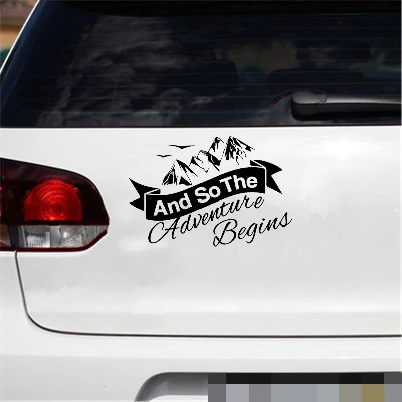 15*11.3cm And So The Adventure Begins Car Caravan Camper Van Laptop Vinyl Decal Sticker
