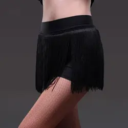 Латинская юбка для танцев для Для женщин сексуальные девушки Танго Бальные Сальса ча-ча Румба кисточкой Латинской платье для танцев халат