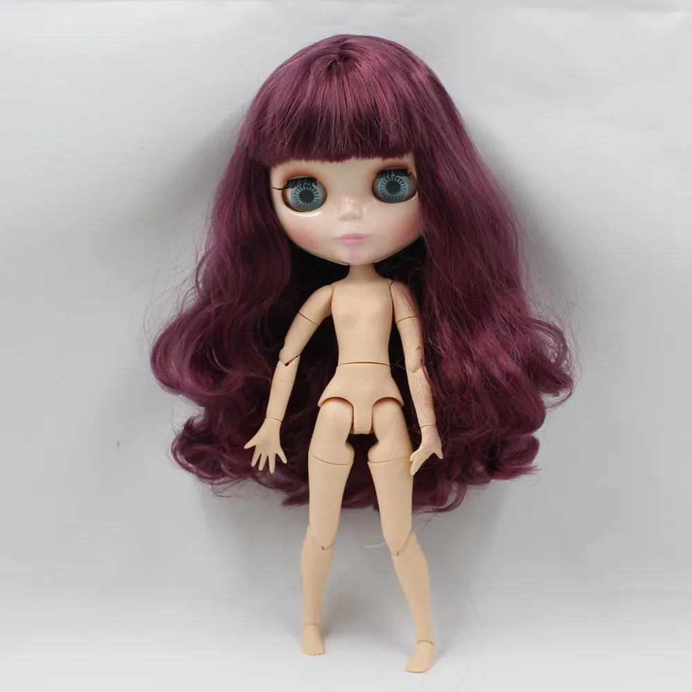Fortune Days Nude Blyth кукла No. BL12532/135 фиолетовые волосы с челкой суставное тело телесный цвет кожа фабрика Blyth