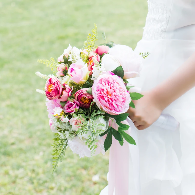 

Pink Wedding Flowers Bridal Bouquets Artificial Wedding Bouquets De Mariage Rose Pink