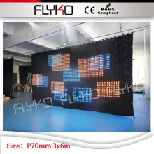 HD70mm светодиодная завеса для зрелищных мероприятий Led видео занавес 10FT* 20FT высокого качества Led штора-фон