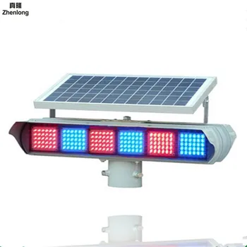 

Solar Red Blue Flashing Lights Double-sided Six Groups Led Warning Lamp Lithium Signal Light Yellow Flash Light for Crossroads