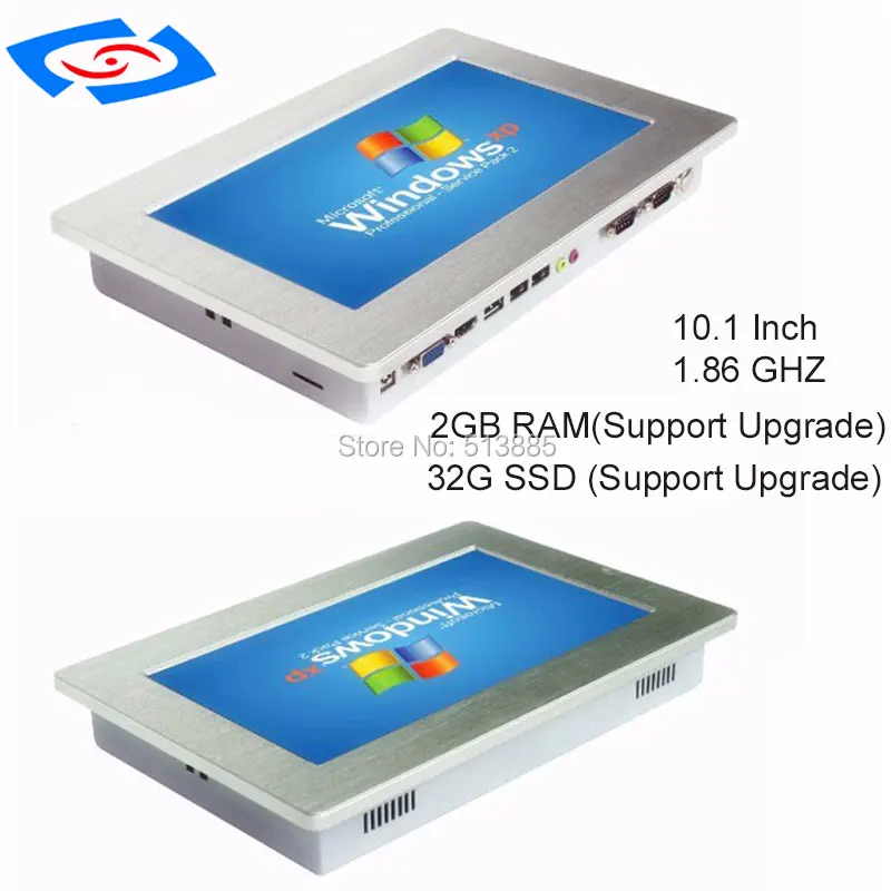 

10.1" Embedded Fanless Industrial Panel PC With Resistance Touch Screen Mini PC RS485/RS422/RS232 For Bank ATM Support WiFi
