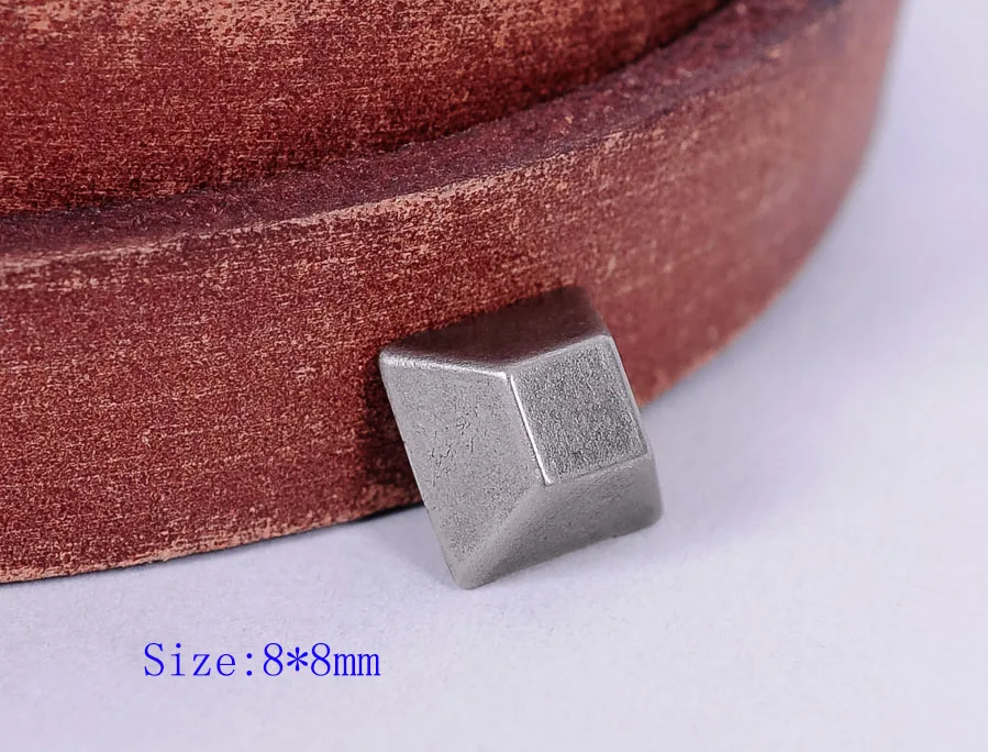 

50X Retro Silver Square Cone Spikes Leathercraft Decor Rapid Rivet Stud Conchos