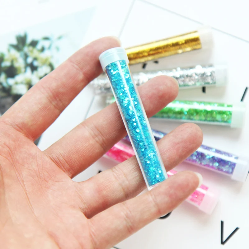

Kids Slime Filler Silver Glitter Sequins Accessories Decorations Charm DIY Slime Supplies Material Silver Powder Bright Sequins