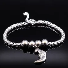 Модный браслет из нержавеющей стали с Луной, серебряный цвет, женские браслеты и браслеты, Подарочные ювелирные изделия, Браслеты mujer B61329B