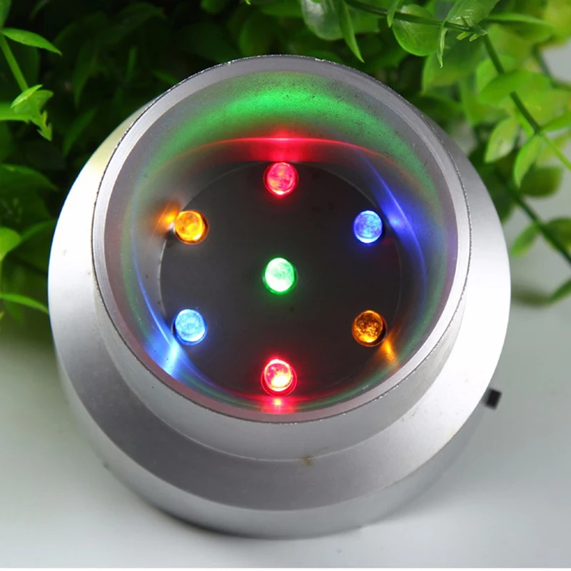 7 видов цветов LED пластиковый свет база хрустальный шар пьедестал дисплей|display