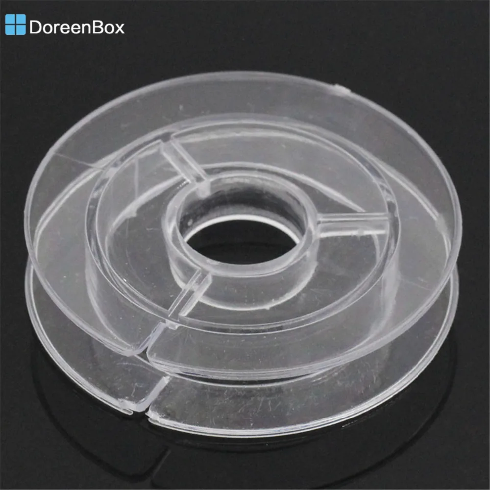 

20 PCs Doreen Box Acrylic Empty Spools Wheel Transparent Bobbins for Beading Wire Thread String Jewelry Accessories 50 x 10.2mm