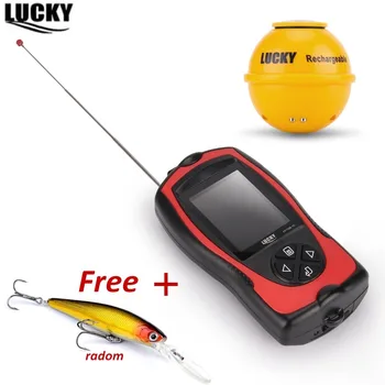 

High Definition LCD LUCKY Fish Finder FF1108-1CWLA Rechargeable Wireless Remote Sonar Sensor 45M water depth Fishing lure