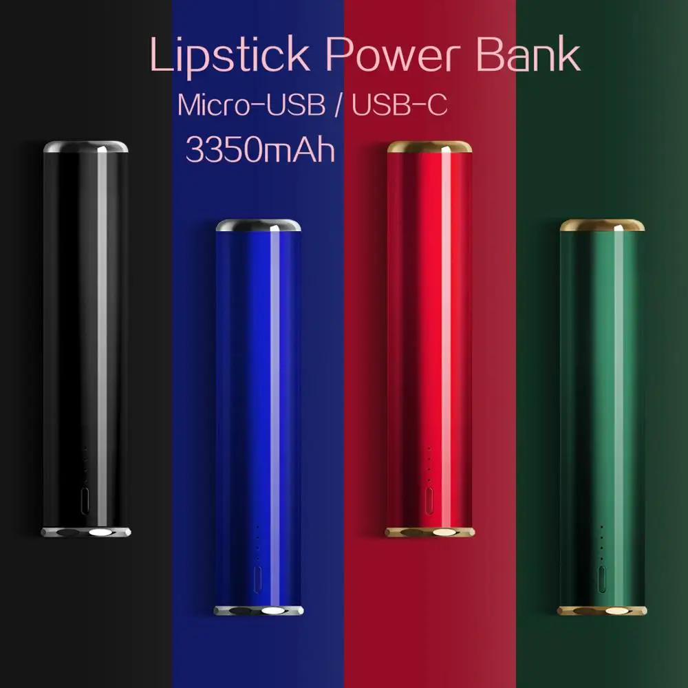 

Xiaomi Mijia FOXIO Lipstick 3350mAh Power Bank Type-C Micro-USB Fashion Design Lightweight & Portable High Quality Battery Cell