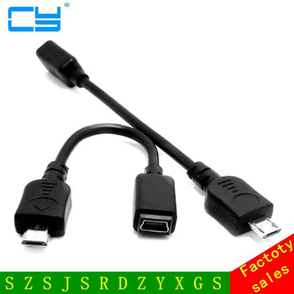 Cable Length: 10cm, Color: Black Occus Mini USB Female to Micro USB Male Connector Adapter Cable for Phones MP3 MP4 10cm 