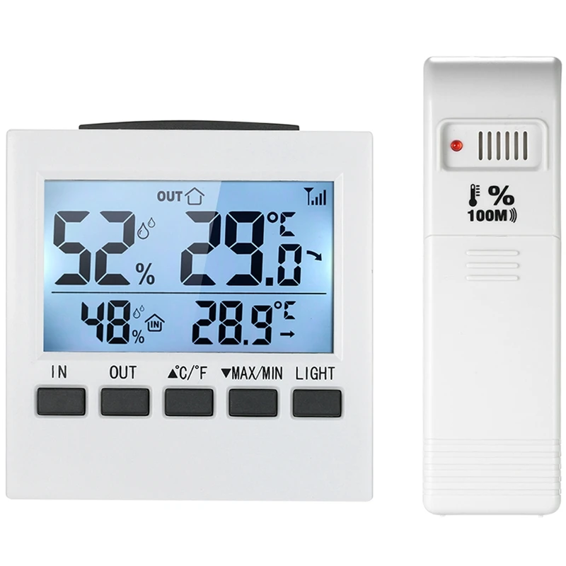 

TOP!-Digital Wireless Thermometer Hygrometer Temperature Humidity Moisture Meter For Smart Home Vegetable Greenhouse Warehouse