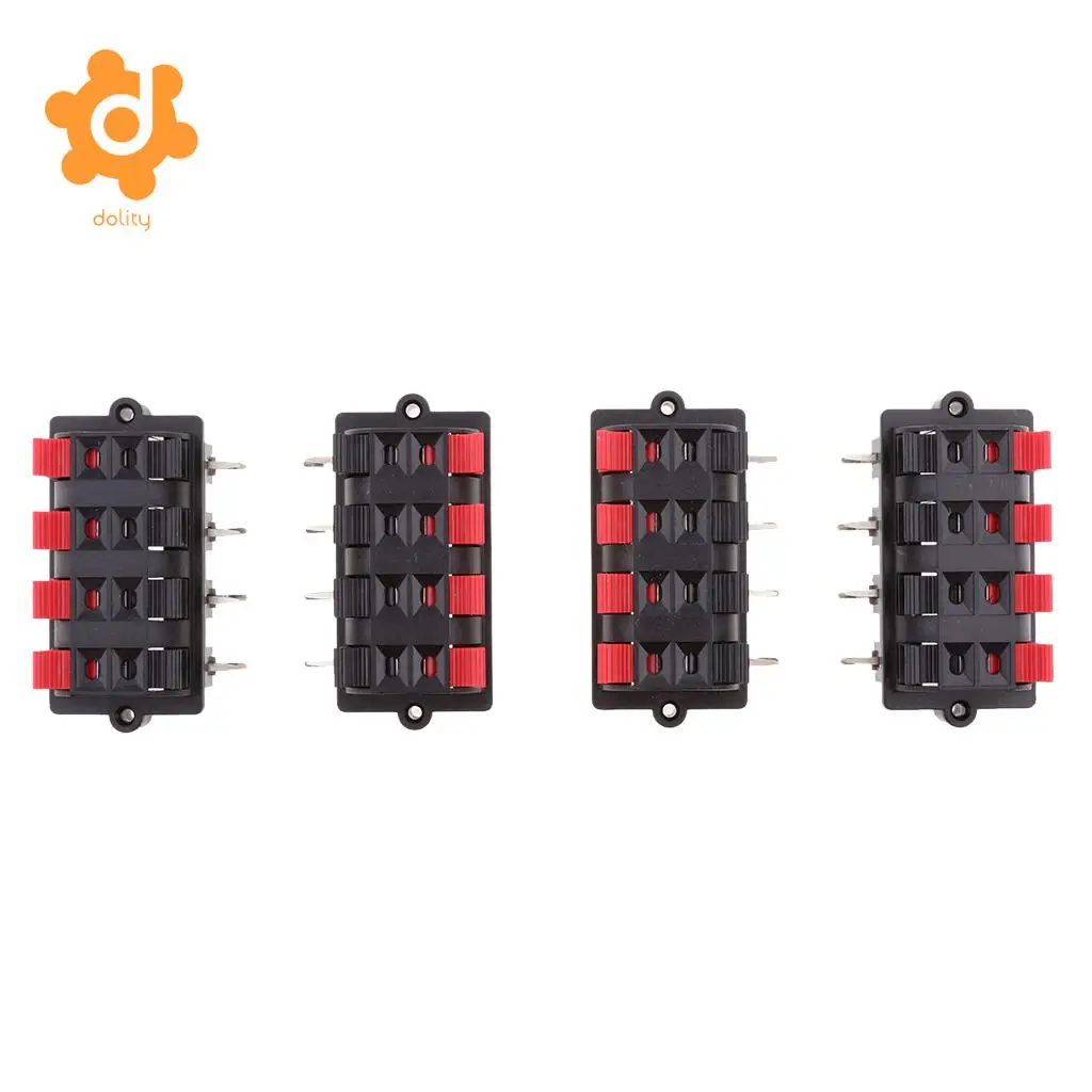 8 Way 2 Row Push Release Connector Plate Stereo Speaker Terminal 4pieces