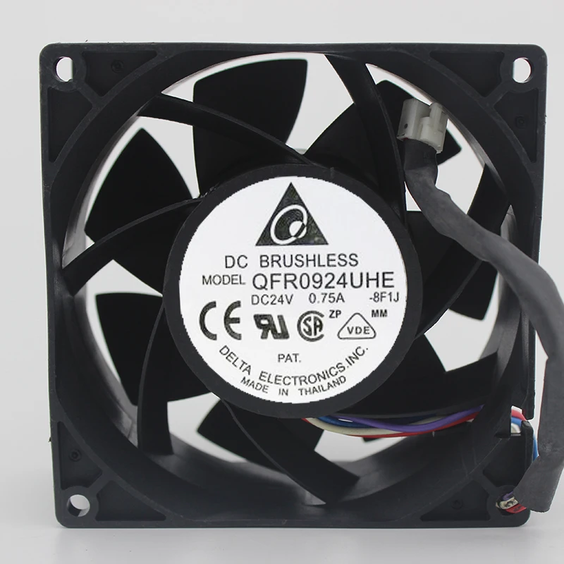 

Brand new original DC cooling fan QFR0924UHE 92*92*38 24V 0.75A 9238 4 wires