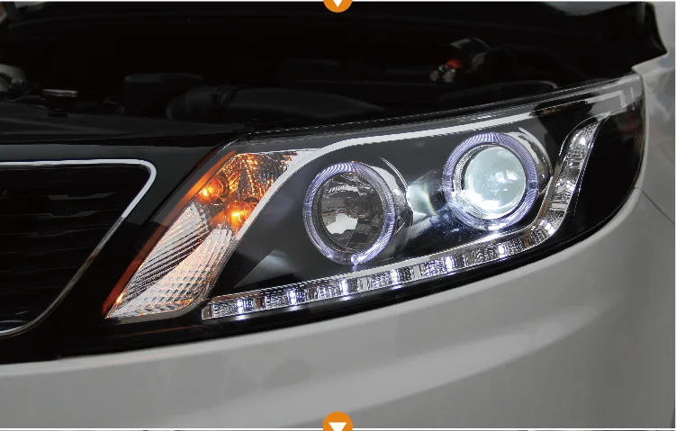 Автомобильный Стайлинг для Kia K2 фары 2011- K2 led фара светодиодный проектор DRL фар H7 Биксеноновая разрядная лампа высокой интенсивности для объектива