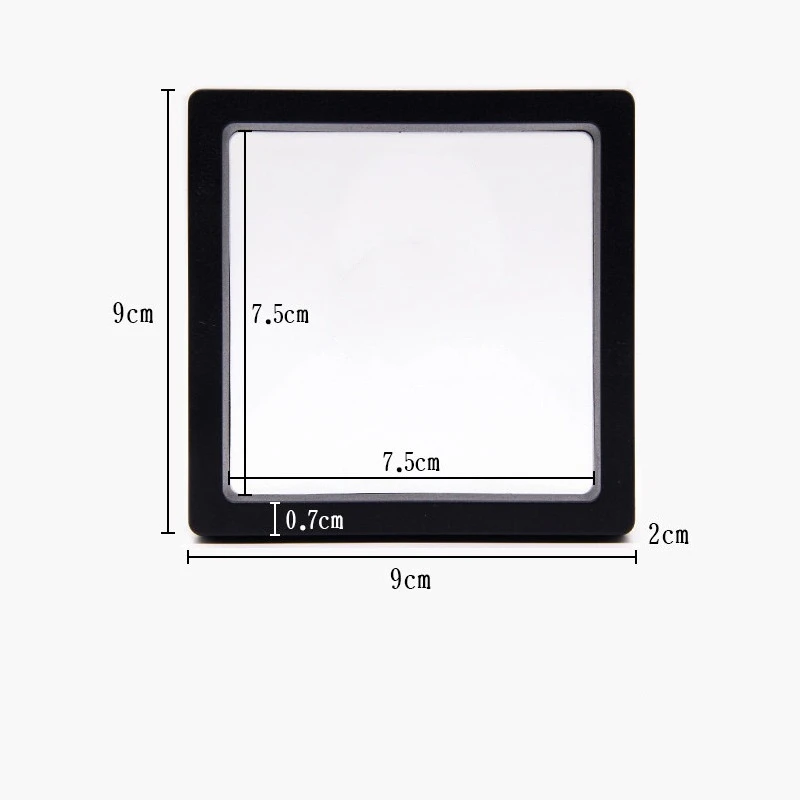 Коробка для демонстрации ювелирных изделий для создания баланса прозрачной коробки для демонстрации ювелирных изделий подвесной плавающий Чехол-держатель - Цвет: Black-9x9cm