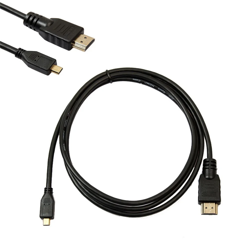 

Black Micro HDMI To HDMI Cable 6FT 1.8M 4K for Raspberry Pi 4 Model B