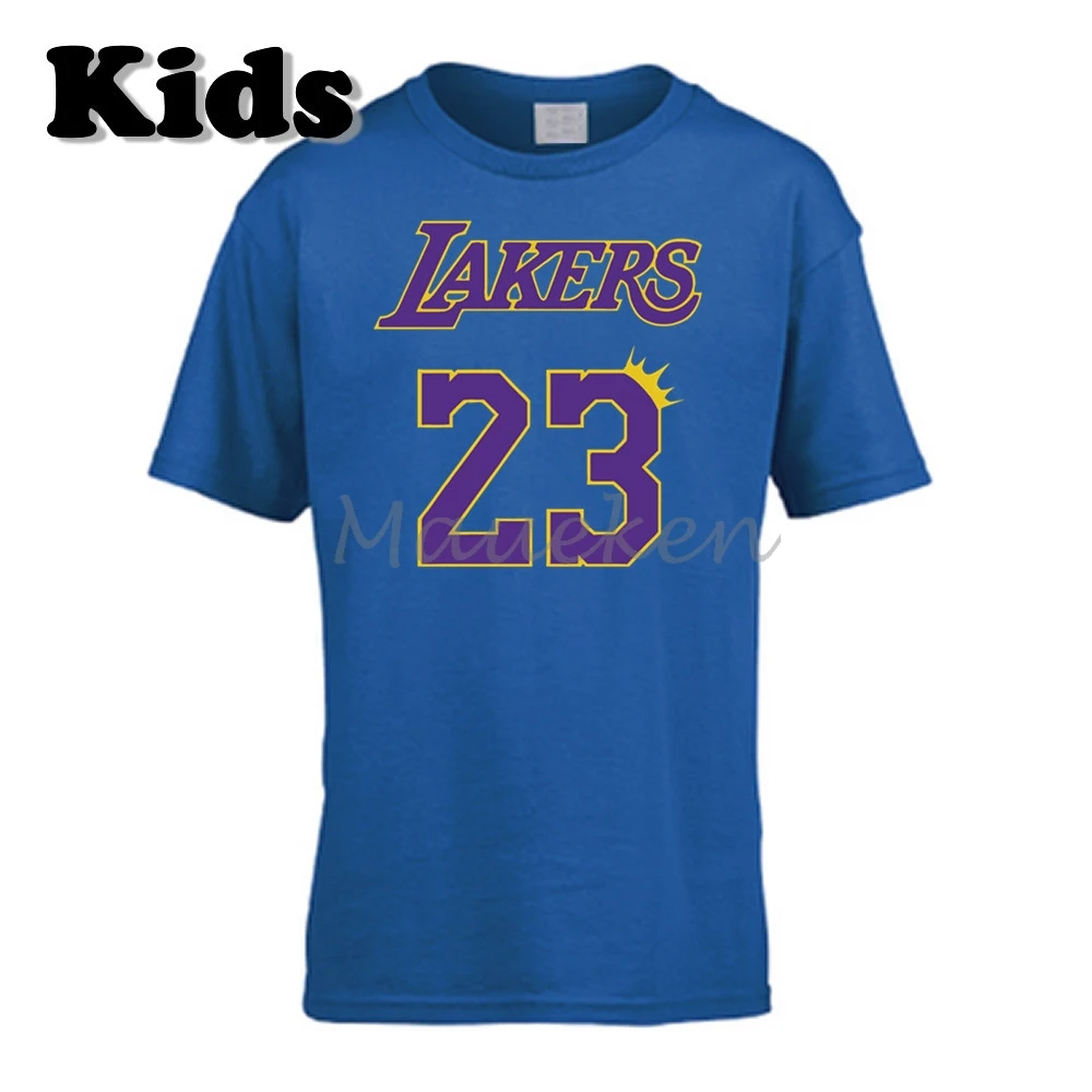Детская футболка с надписью «KING LeBron James 23 LA LABRON Los Angeles», футболка для мальчиков и девочек, футболка с круглым вырезом, W19041001 - Color: 6