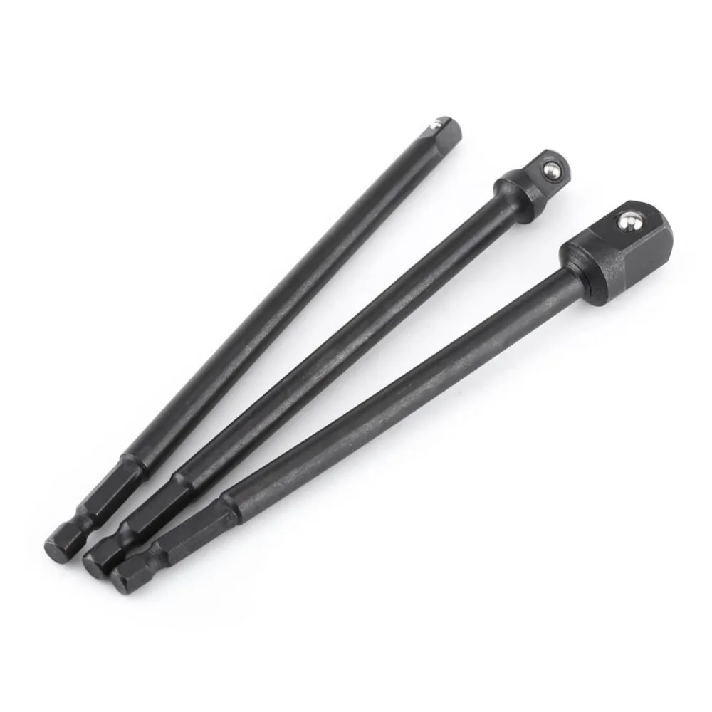 

New 1/4" 3/8" 1/2" Extension Drill Bits Bar Hex Bit Set Power Tools Chrome Vanadium Steel Socket Adapter Wrench Hex Shank 150mm
