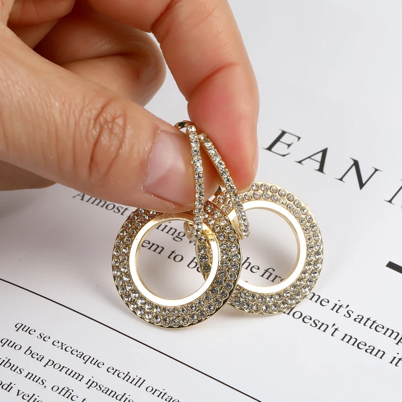 

LOVBEAFAS 2019 Fashion Luxury Crystal Earrings For Women Vintage Statement Wedding Party Earring Gift boucles d oreille femme