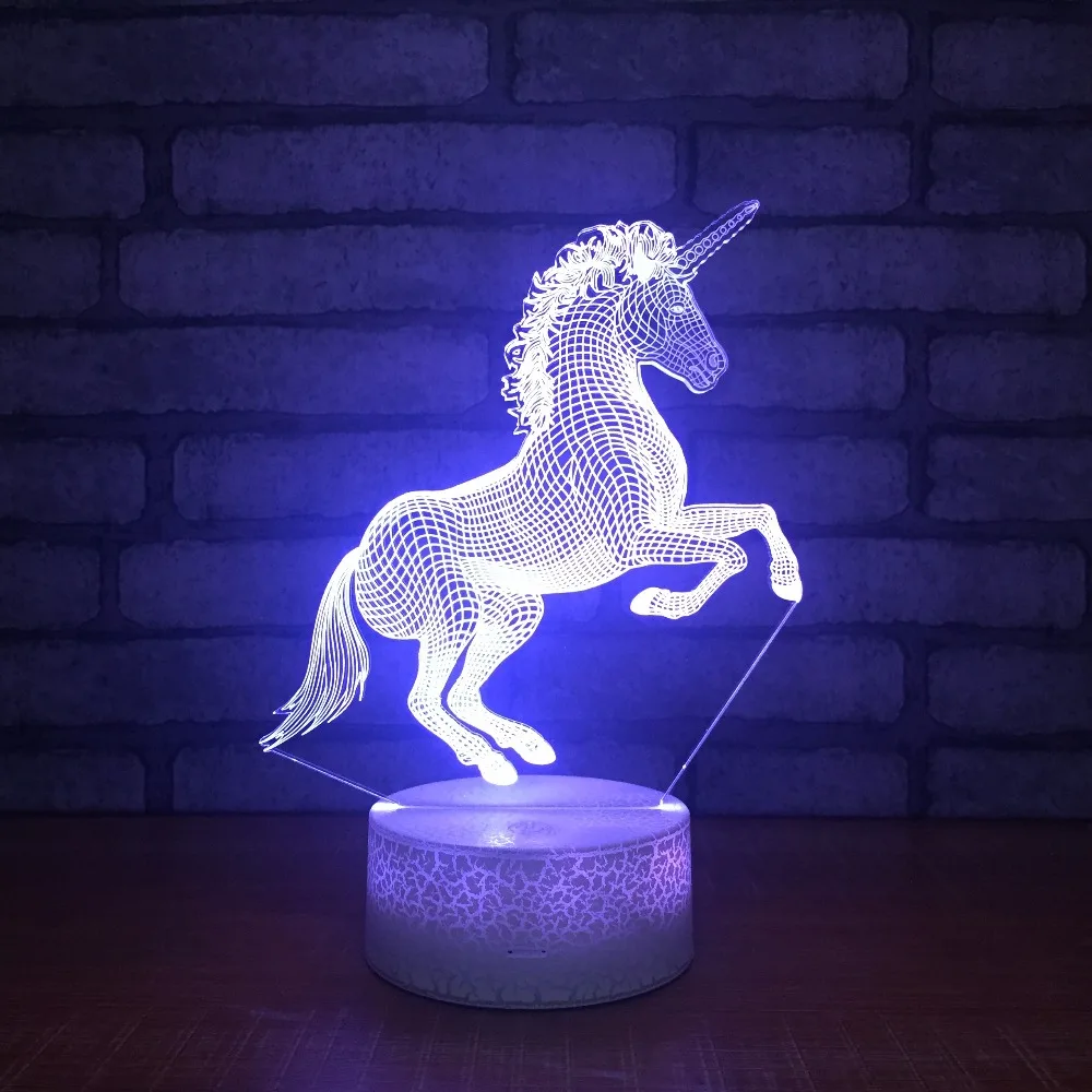 7 Color Change Cute Unicornio Led 3D Night Lights Unicorn Party Touch Usb Table Lamp Novelty AnimalLuminaria Baby Kids Toys Gift