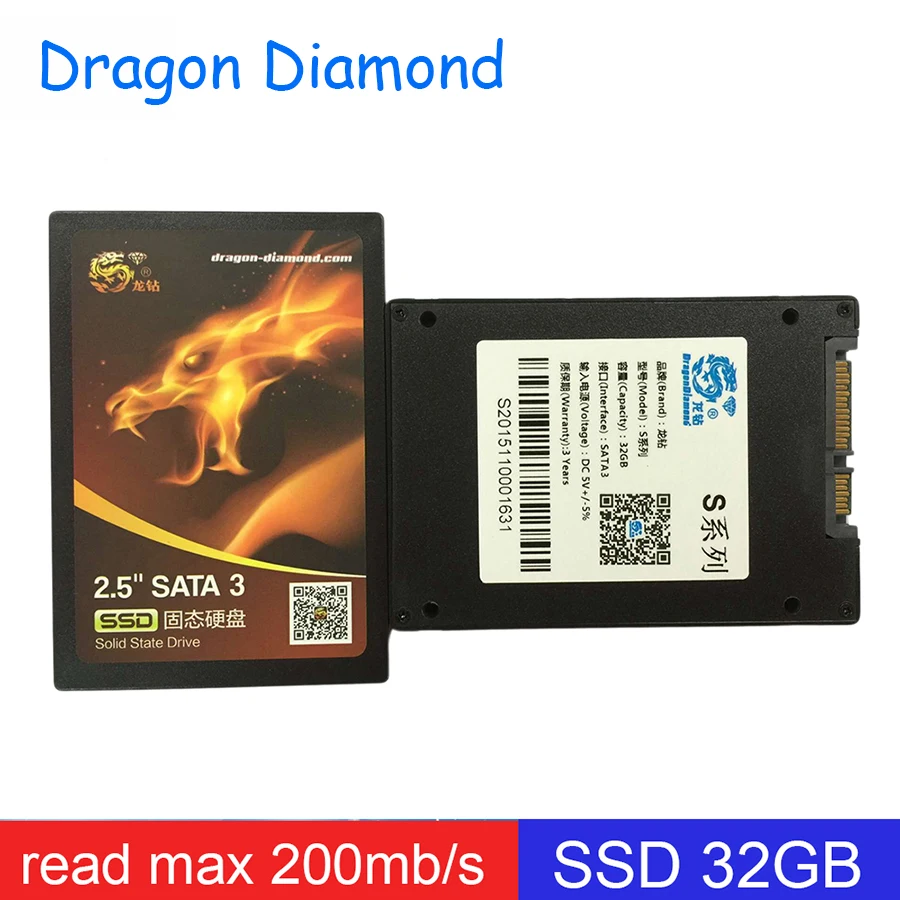 Dragon Diamond 32GB SSD 2.5 inch SATA III 32G Hard Drives MLC Flash Internal Solid State Disk For Computer Laptop S28 | Компьютеры и
