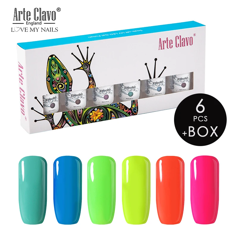 Grupo para Unha Kit de Unhas Arte Clavo Puro Cor uv Gel Unha Polish Art Vernizes Manicure Projeto Conjunto Kit Híbrido Gelpolish 6 Pcs