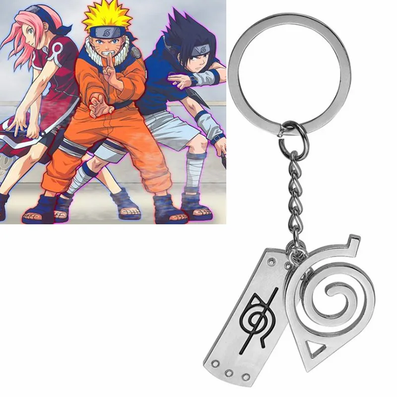 Naruto Keychain Logo Sasuke and Sakura