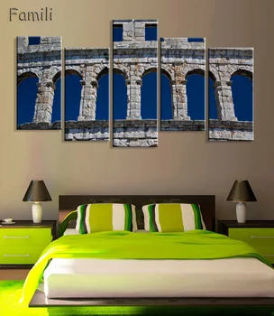 

Modern 5pcs Modular Poster Board Framed Canvas Oil Painting Italy Pictures City Landscape Wall Art For Living Room,canvas print