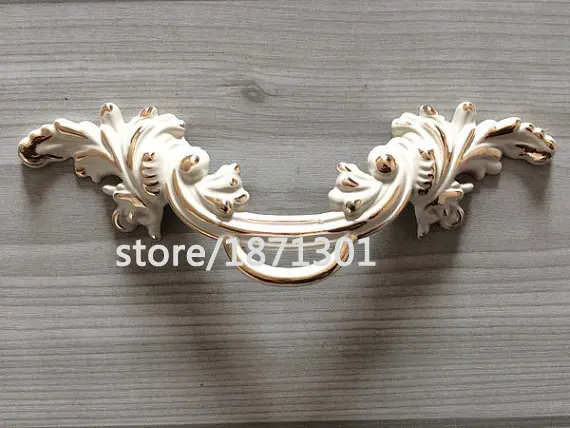 2.5 Shabby Chic Dresser Pull Drawer Pulls Handles White Gold Rustic Kitchen Cabinet Handle Door Knobs Pull French Country 2 12 64 mm