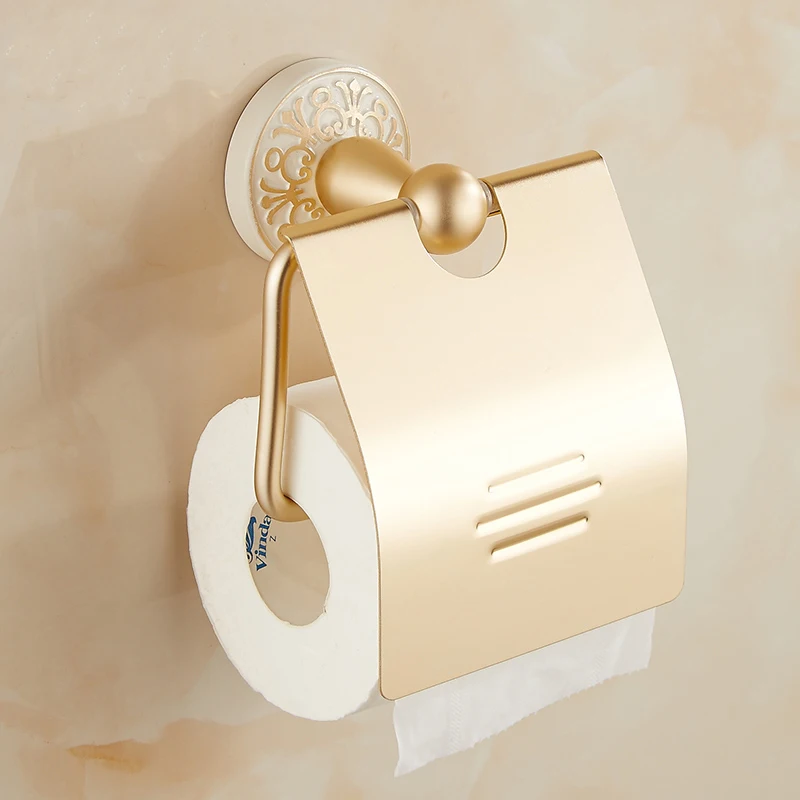 Golden paper holder, European antique toilet paper roll holders rack