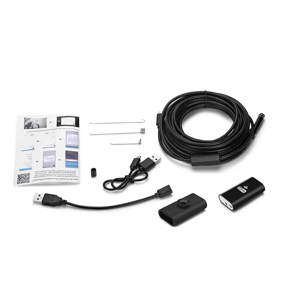 JCWHCAM 8 мм Len WIFI эндоскоп для камеры Iphone HD 720P гибкий USB трубка инспекционный бороскоп