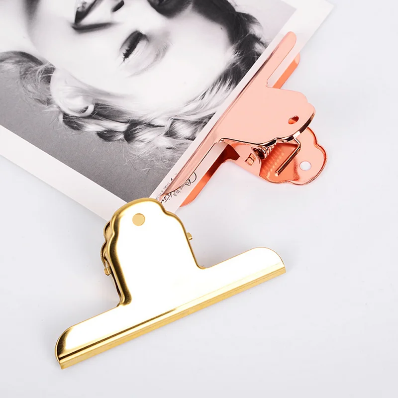 1 Pcs Luxury Rose Gold Gold Metal Dovetail Clips Chancery Paper Documents Organizer Binder Clip