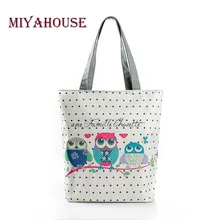 Floral e coruja impresso tote casual feminino uso diário feminino saco de compras senhoras bolsa de ombro único simples praia