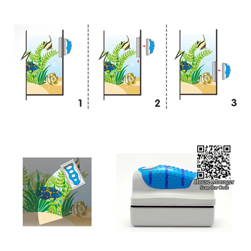 Супер рыбный коралловый риф, щетка для аквариума с сильным магнитом, щетка для очистки аквариума, щетка для очистки аквариума