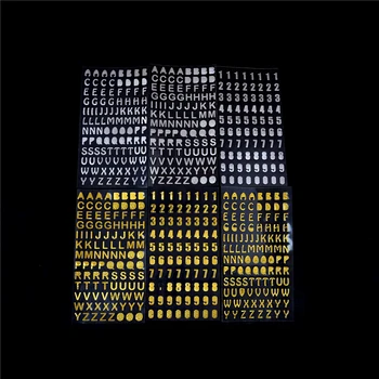 3 Sheets/lot Silver/Gold Crafts Bronzing Stickers DIY Scrapbook Digital Letter Number Decorative Sticker Toys 21.5*10cm