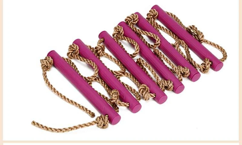 1Pcs Outdoor Indoor Plastic Ladder Rope Playground Games For Kids Climbing Rope Swing Plastic 6 Rungs PE Rope Toys For Children 4