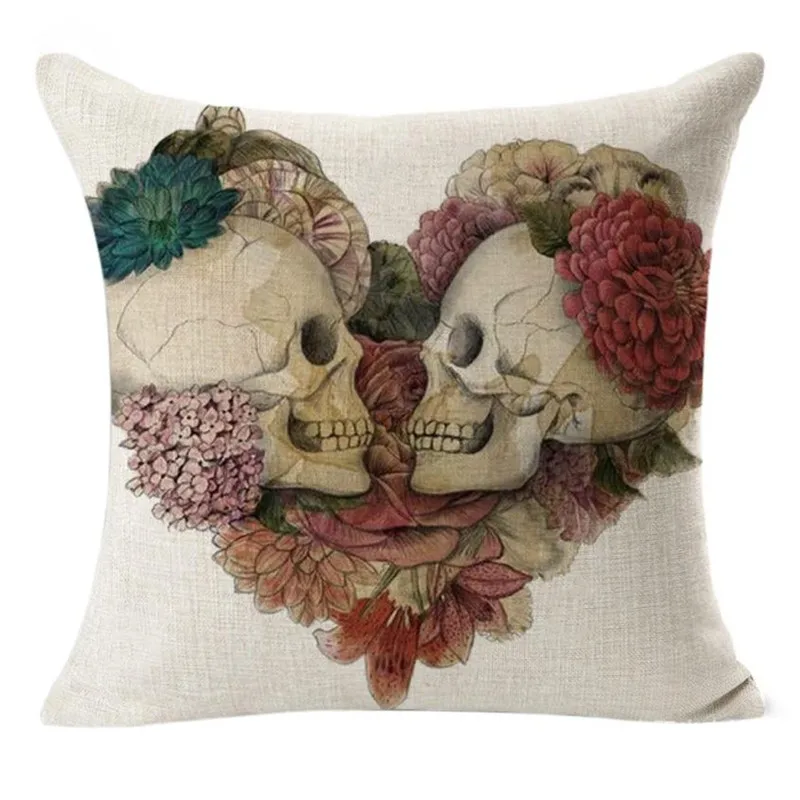 sofa decorative cushionsVintage Skull Throw Pillow Home Decorseat coushion  x30321    03