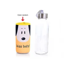 3 шт. 300 мл наружная дорожная стеклянная бутылка из боросиликатного стекла бутылка для воды Герметичная крышка из нержавеющей стали с тканевым рукавом крышка