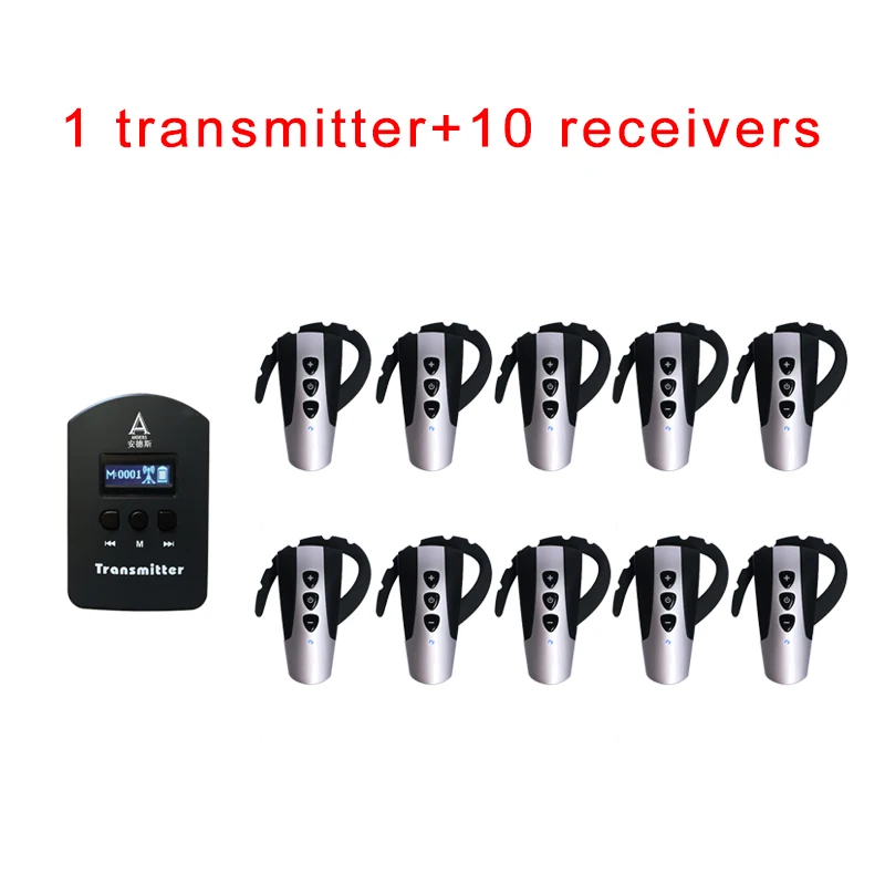 

Wireless Tour Guide System ( 1 Transmitter + 10 Earhook Receiver ) / Wireless Conference Communication System / umrah & hajj