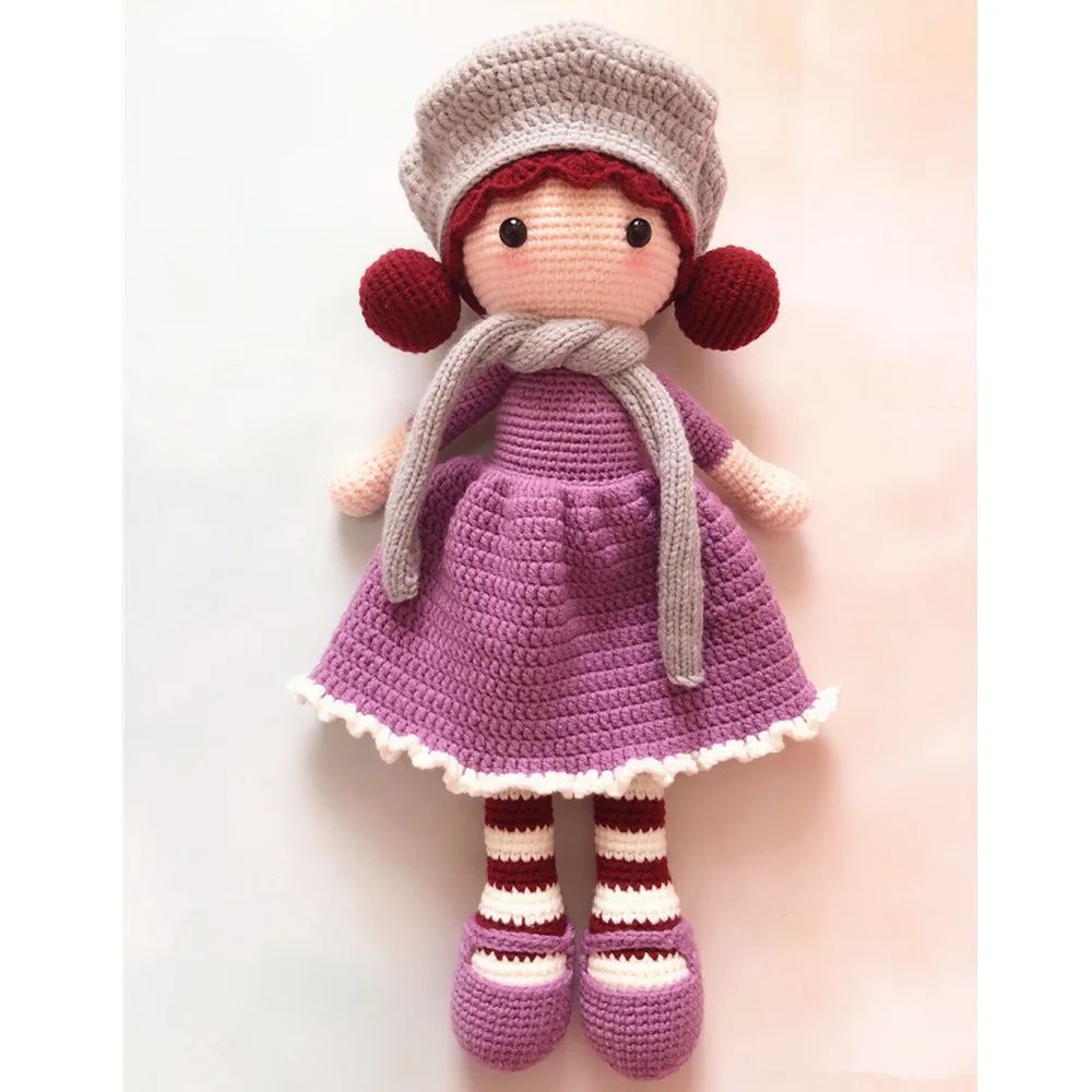

45cm Boutique Handmade Beret Doll Knitted Doll Christmas Gift Birthday Gift Children Girl Gift Baby Sleep Doll Home Decoration