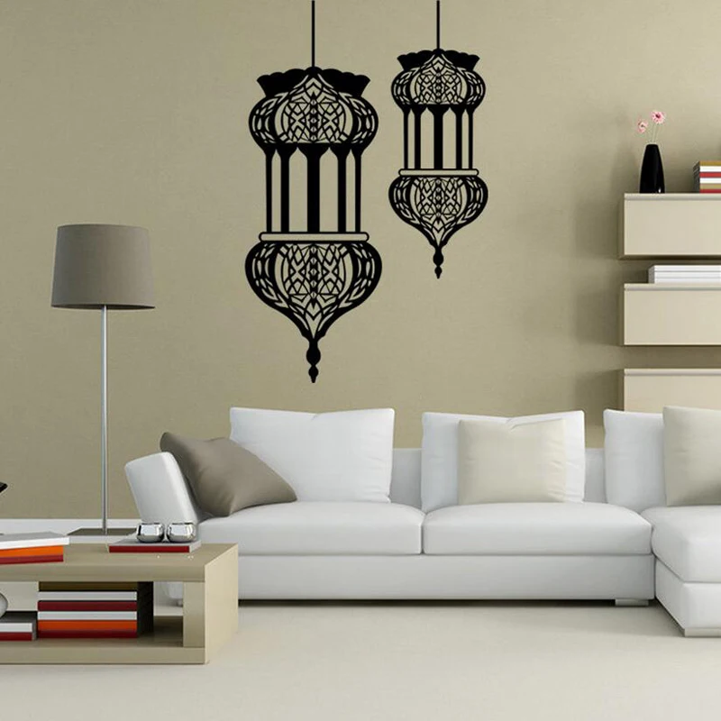 Large vinyl arabic wall stickers for living room DIY home decor islamic wall pictureswall
