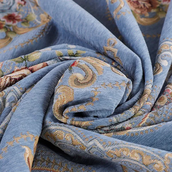 Proud Rose Европейская шенилловая скатерть круглый плотный чехол ткань чехол для стула подушки кружевные скатерти - Цвет: Синий