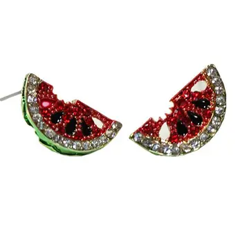 

choucong Handmade watermelon earrings AAAAA zircon cz Real 925 Sterling silver Party Wedding Stud Earrings for women jewelry
