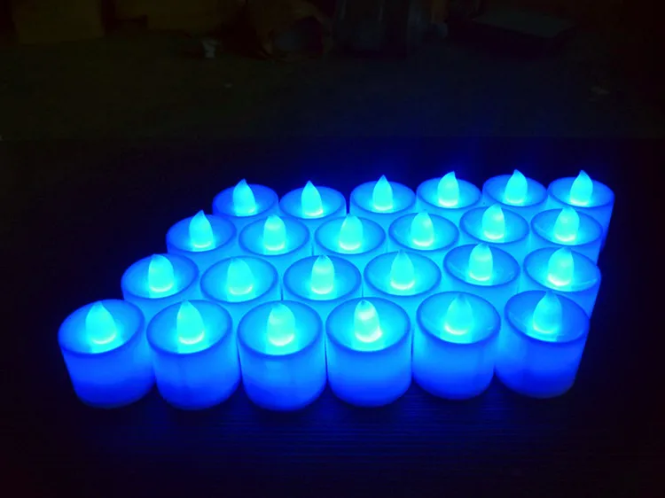 Ухаживания электронные свечи многоцветная Лампа имитации пламени проблесковый маячок Главная Одежда для свадьбы, дня рождения украшения энергосбережения - Цвет: blue