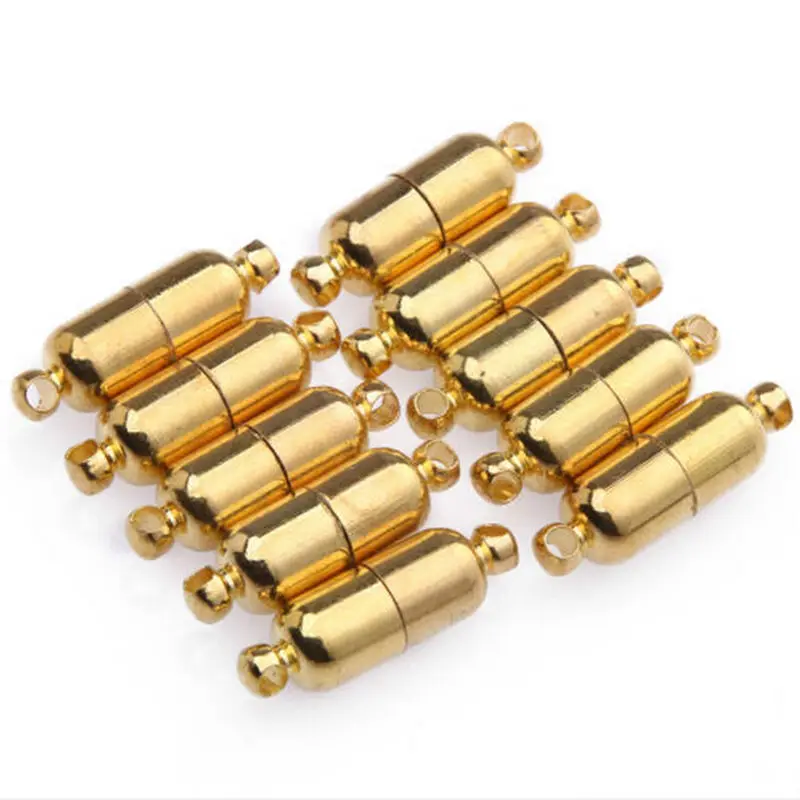 

Sliver Gold Jewelry Findings Compones Bracelet Necklace Magnetic Clasp DIY Connectors Accessories Making Fittings 10pcs/lot