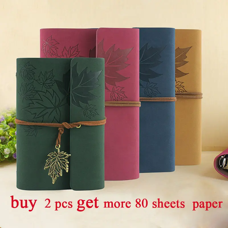 Vintage travel journal diary book A7 A6 leather notebook string maple Leaf creative note book blank kraft paper sketchbook Vintage travel journal diary book A7 A6 leather notebook string maple Leaf creative note book blank kraft paper sketchbook