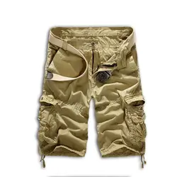 Модные Стиль мужской военный камуфляж комбинезоны новые свободные повседневные пляжные штаны несколькими карманами бермуды masculina de marca