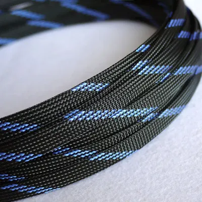 10 м 10 мм кабельная муфта 3 провода ПЭТ змеиная сетка Защитная кабельная втулка проволочная сетка нейлоновая ударная для наборов кабелей - Цвет: Black Blue